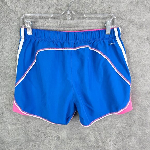 Womens Adidas Blue Pink White Climalite Shorts Athletic Polyester 4" Inseam M - Picture 7 of 13